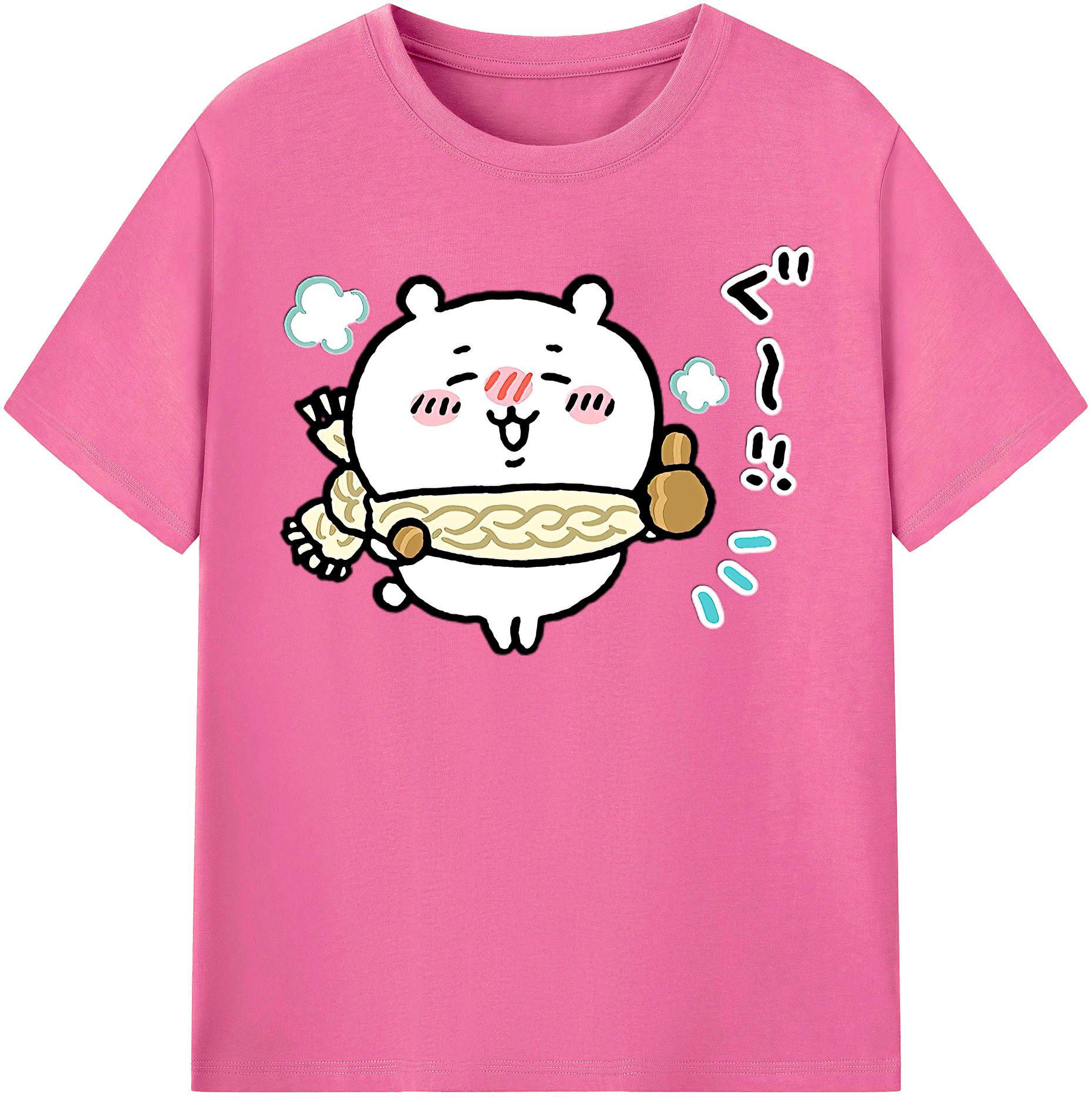 （画像用） ちいかわ ちいかわ Chii-kawa chiikawa レディースカジュアルプリントTシャツ（綿100％）